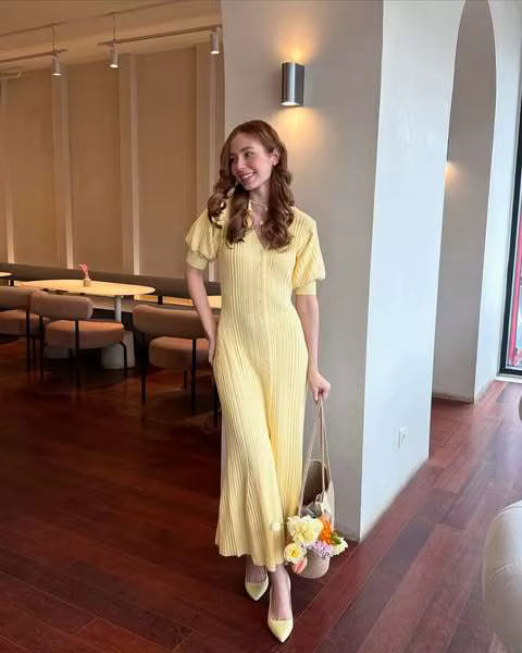 Button-Front Knit Maxi Dress