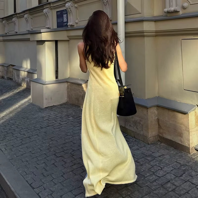 Sleeveless Knit Maxi Cardigan