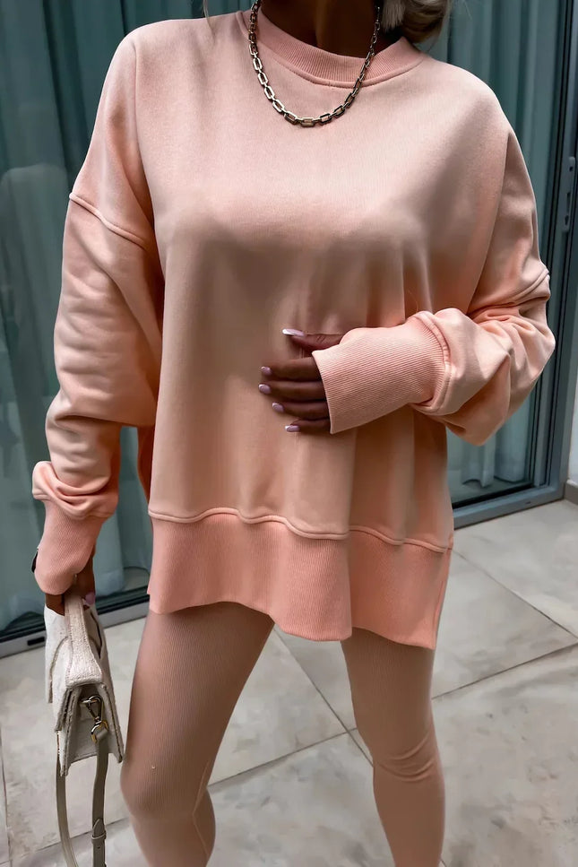 Two-Piece Knitted Lounge Set - Orange