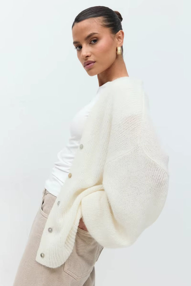 V-Neck Knit Cardigan
