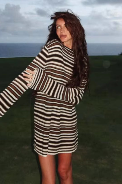 Striped Knit Mini Dress
