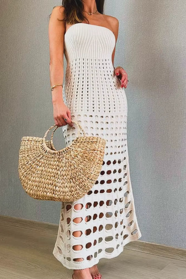 Knit Hollow-Out Tube Dress