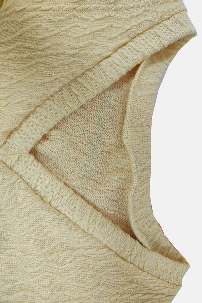 Textured V-Neck A-Line Dress