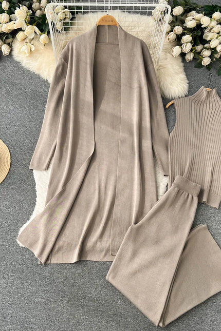 3 Piece Knitted Loungewear Set - One Size (S-L)