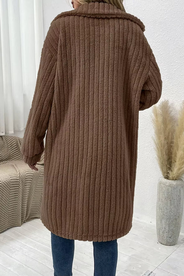 Plush Textured Long Coat