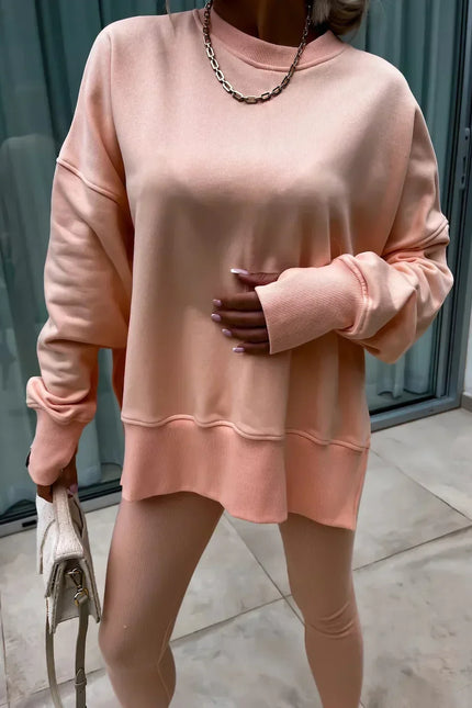 Two-Piece Knitted Lounge Set - Orange