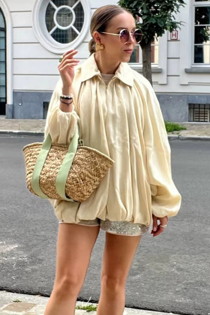 Oversized Pleated Jacket