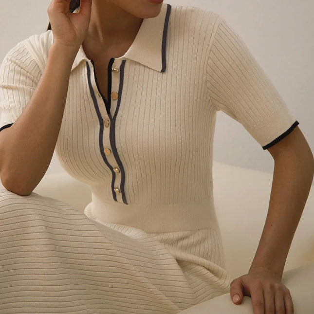 Polo Knit Midi Dress