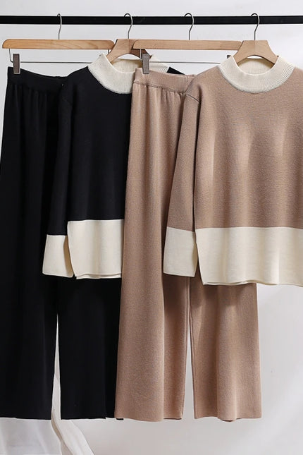 Elegant Knitted Two-Piece Set - One Size (S-L)