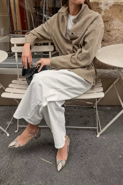 Belted Suede-Look Jacket