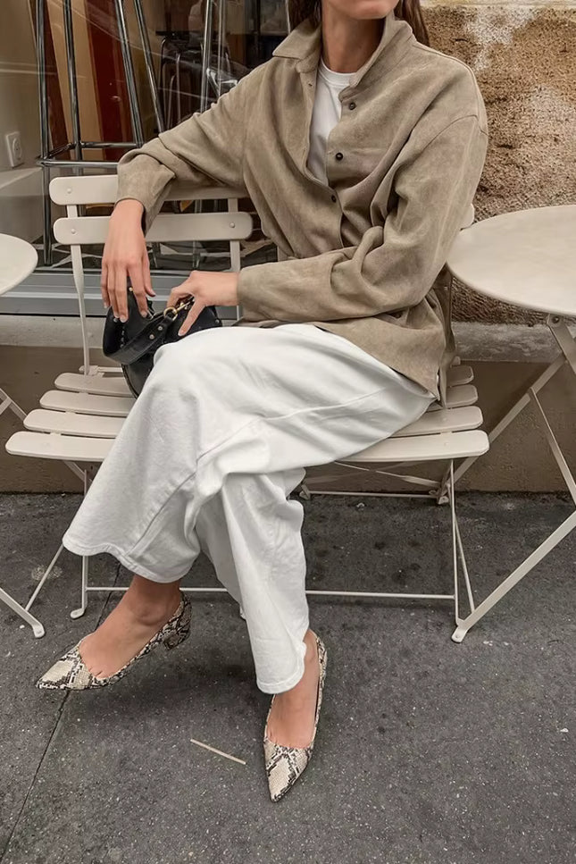 Belted Suede-Look Jacket
