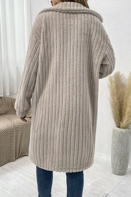 Plush Textured Long Coat