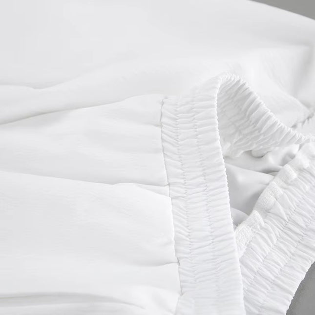 Lace-Up Shirt & Wide-Leg Pants Set