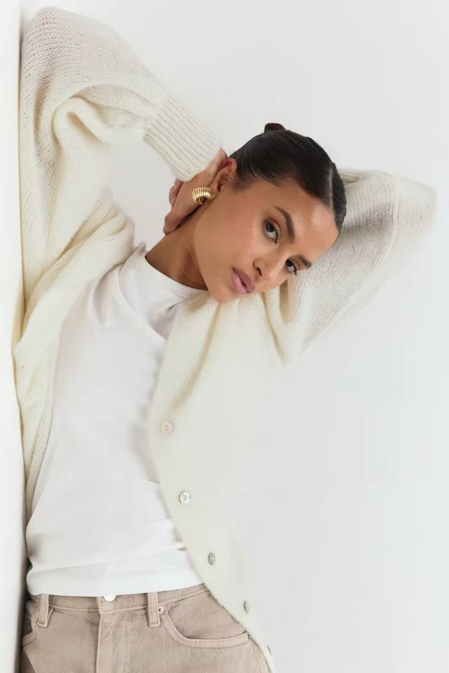 V-Neck Knit Cardigan