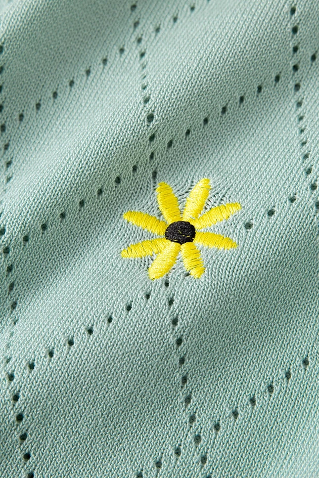 Striped Floral Embroidered Slim-Fit T-Shirt