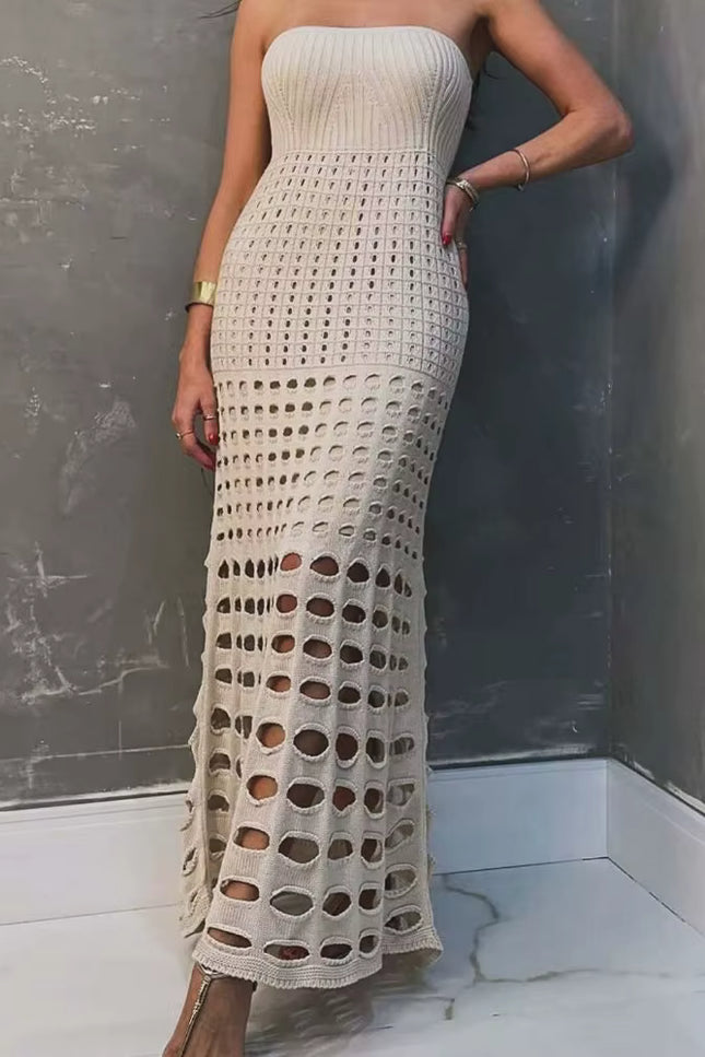 Knit Hollow-Out Tube Dress