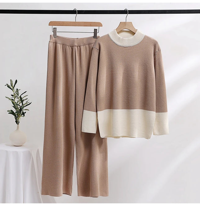 Elegant Knitted Two-Piece Set - One Size (S-L)