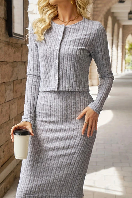 Elegant Knitted Two-Piece Women’s Set