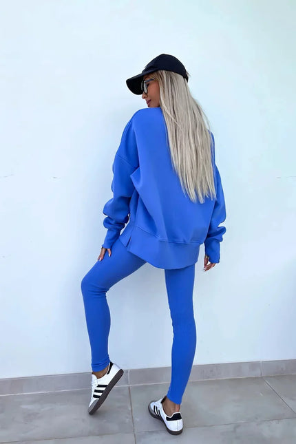 Two-Piece Knitted Lounge Set - Blue