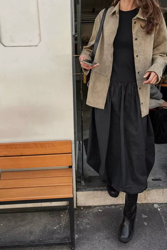 Belted Suede-Look Jacket