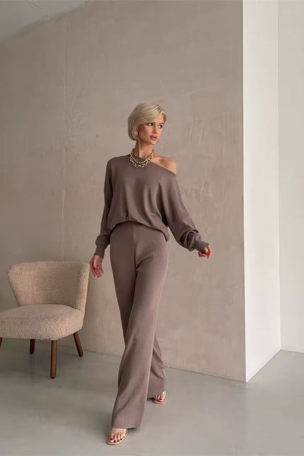 Elegant Loungewear Knitted 2 Piece Set