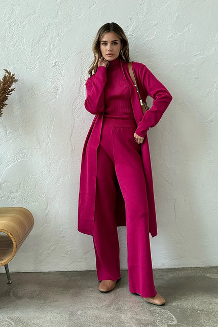 3 Piece Knitted Loungewear Set - One Size (S-L)
