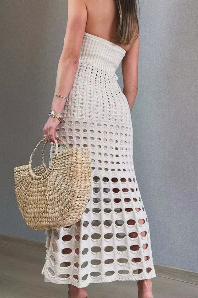 Knit Hollow-Out Tube Dress