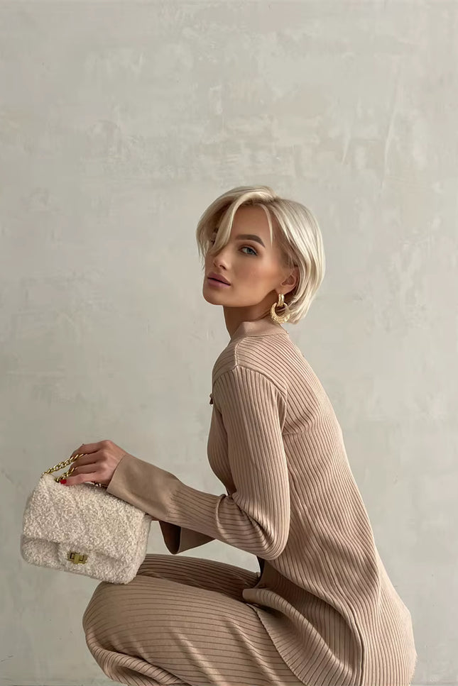 Elegant Loungewear Knitted 2 Piece Set
