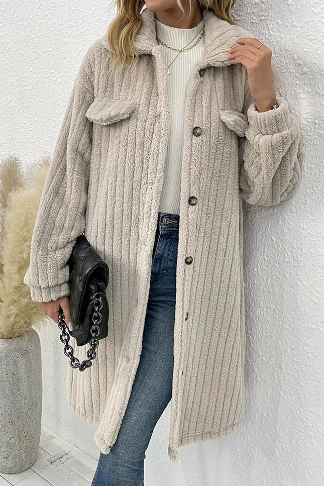 Plush Textured Long Coat