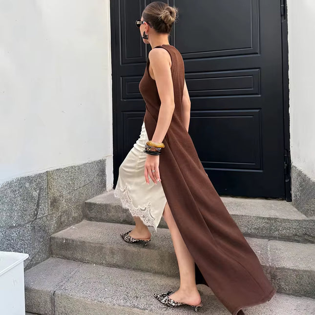 Sleeveless Knit Maxi Cardigan