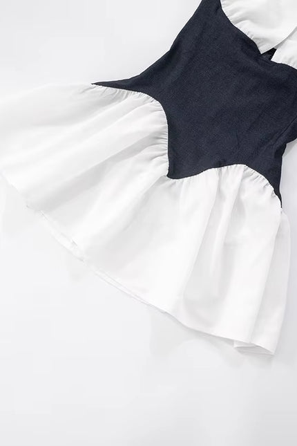Patchwork Halter Mini Dress