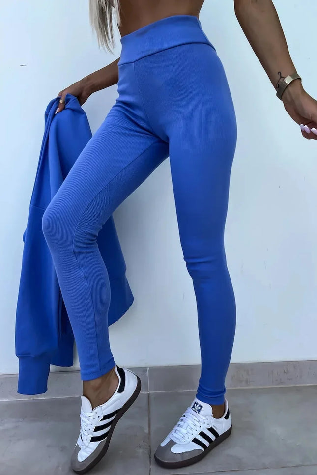 Two-Piece Knitted Lounge Set - Blue