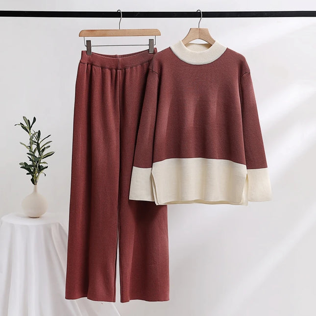 Elegant Knitted Two-Piece Set - One Size (S-L)