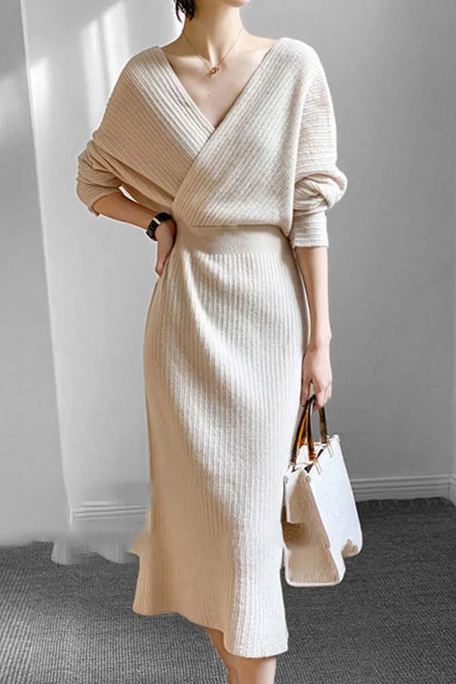 Elegant Bodycon Sweater Dress - One Size (S-L)