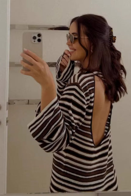 Striped Knit Mini Dress