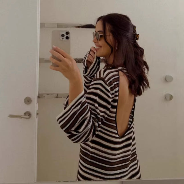 Striped Knit Mini Dress