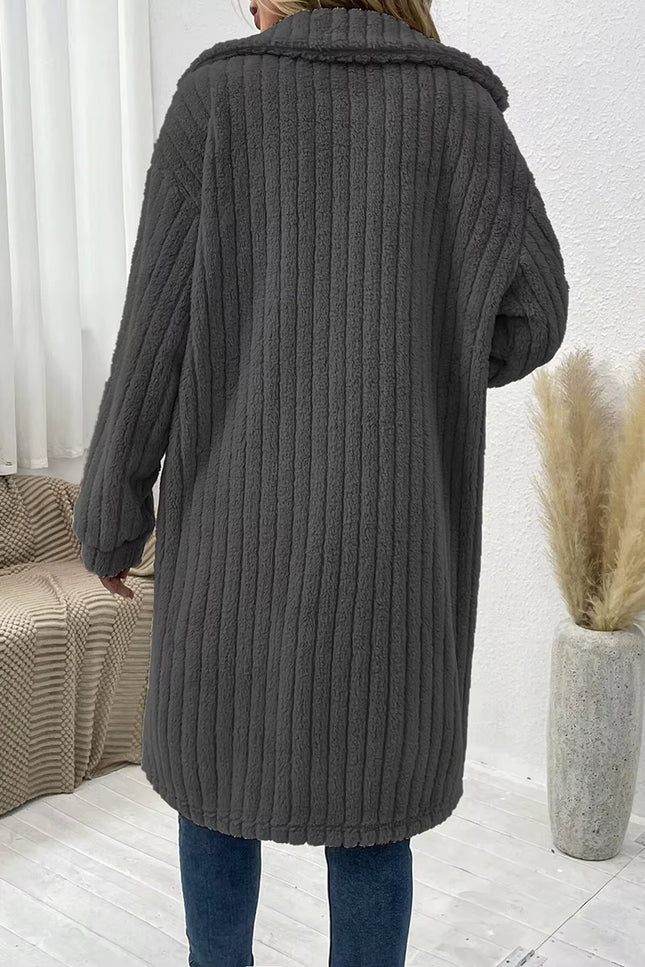 Plush Textured Long Coat