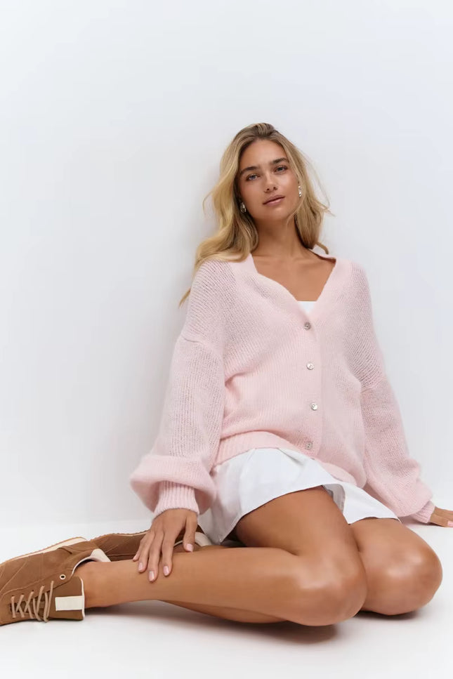 V-Neck Knit Cardigan