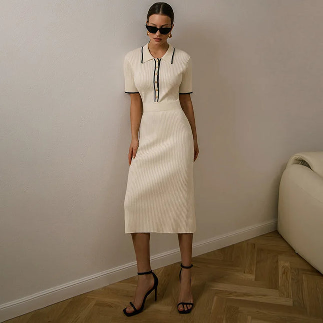 Polo Knit Midi Dress