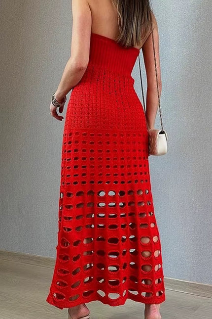 Knit Hollow-Out Tube Dress