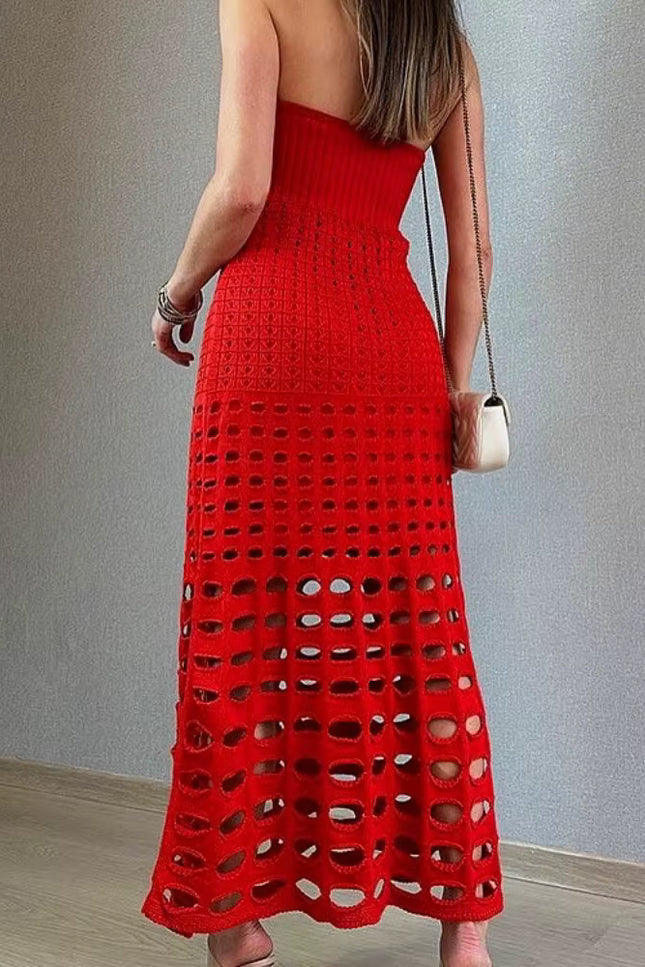 Knit Hollow-Out Tube Dress