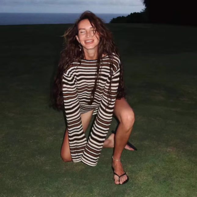 Striped Knit Mini Dress