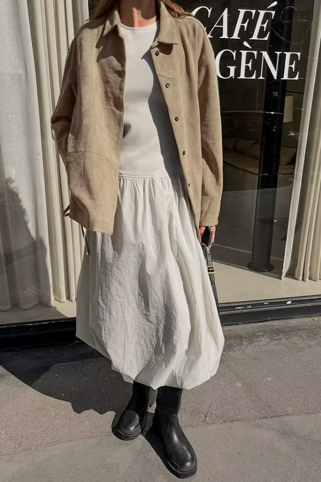 Belted Suede-Look Jacket