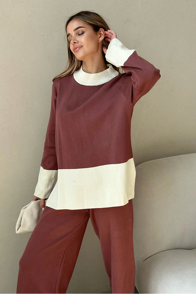 Elegant Knitted Two-Piece Set - One Size (S-L)