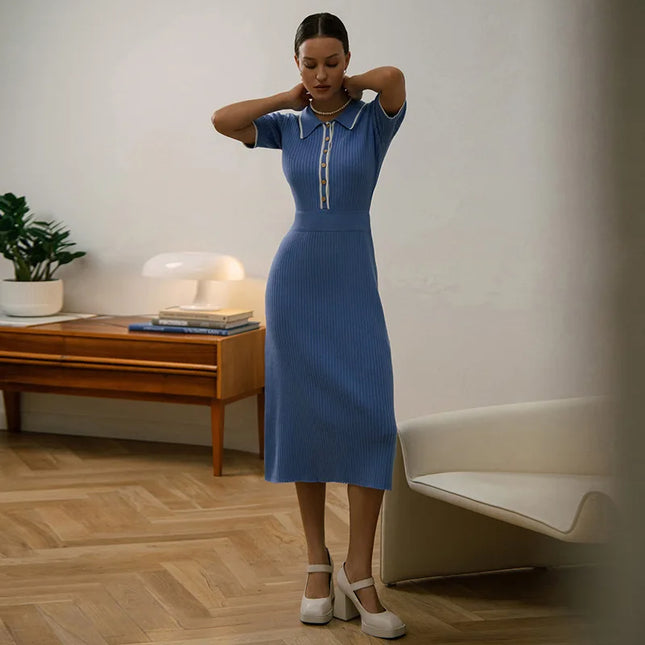 Polo Knit Midi Dress