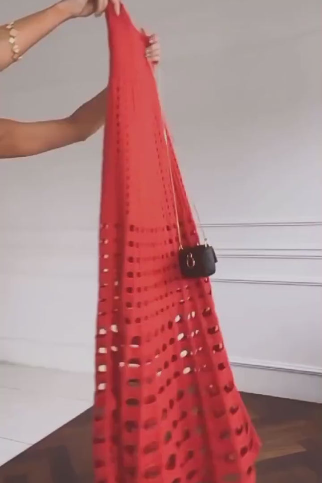 Knit Hollow-Out Tube Dress