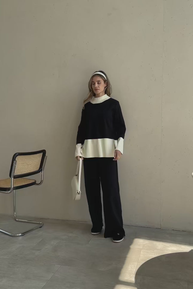 Elegant Knitted Two-Piece Set - One Size (S-L)